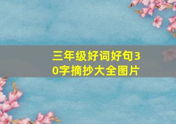 三年级好词好句30字摘抄大全图片