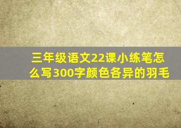 三年级语文22课小练笔怎么写300字颜色各异的羽毛