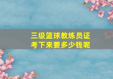 三级篮球教练员证考下来要多少钱呢