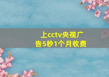 上cctv央视广告5秒1个月收费