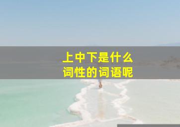 上中下是什么词性的词语呢