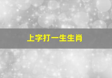 上字打一生生肖