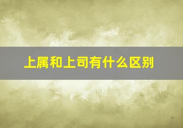 上属和上司有什么区别