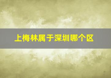 上梅林属于深圳哪个区