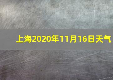 上海2020年11月16日天气