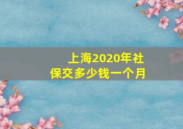 上海2020年社保交多少钱一个月