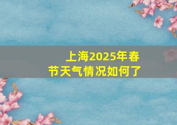 上海2025年春节天气情况如何了