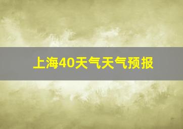 上海40天气天气预报