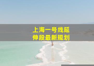 上海一号线延伸段最新规划