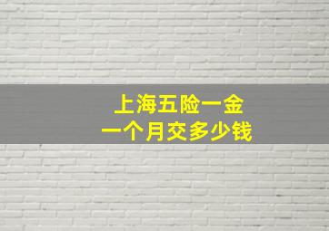 上海五险一金一个月交多少钱