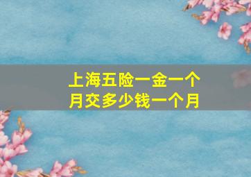 上海五险一金一个月交多少钱一个月