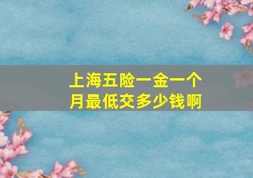 上海五险一金一个月最低交多少钱啊