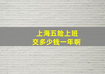 上海五险上班交多少钱一年啊