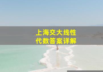 上海交大线性代数答案详解