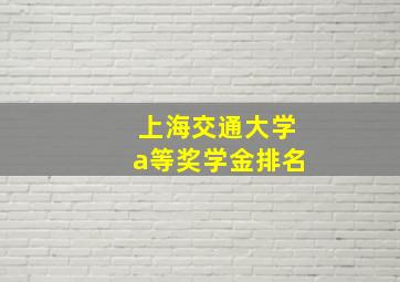 上海交通大学a等奖学金排名