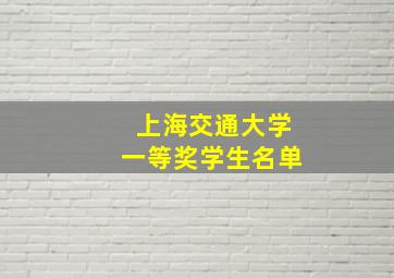 上海交通大学一等奖学生名单