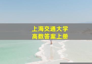 上海交通大学高数答案上册