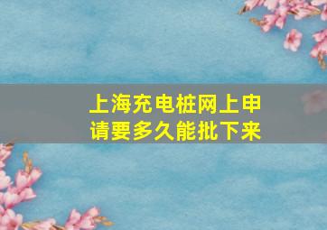 上海充电桩网上申请要多久能批下来