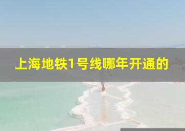 上海地铁1号线哪年开通的