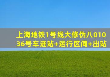 上海地铁1号线大修伪八01036号车进站+运行区间+出站