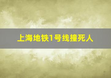 上海地铁1号线撞死人