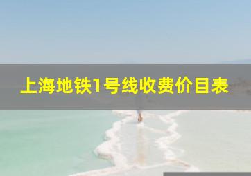 上海地铁1号线收费价目表