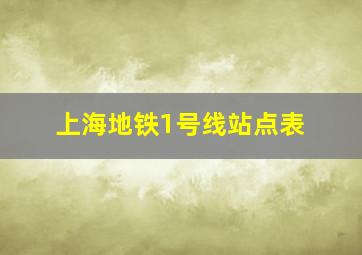 上海地铁1号线站点表