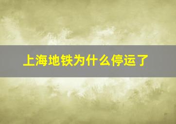 上海地铁为什么停运了