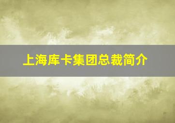 上海库卡集团总裁简介