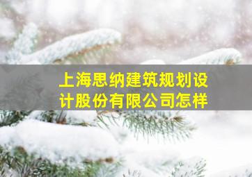 上海思纳建筑规划设计股份有限公司怎样