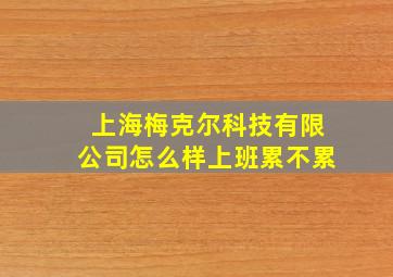 上海梅克尔科技有限公司怎么样上班累不累