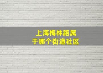 上海梅林路属于哪个街道社区