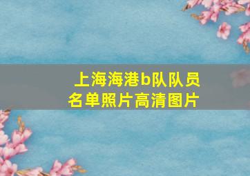 上海海港b队队员名单照片高清图片