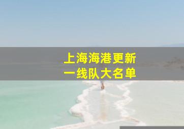 上海海港更新一线队大名单