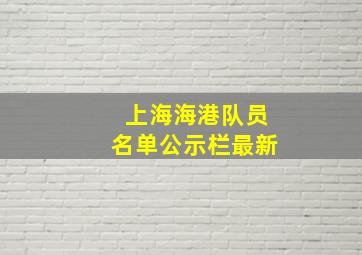 上海海港队员名单公示栏最新