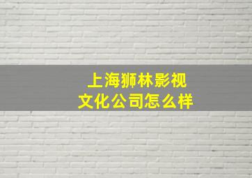 上海狮林影视文化公司怎么样