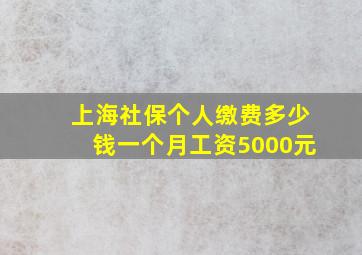 上海社保个人缴费多少钱一个月工资5000元