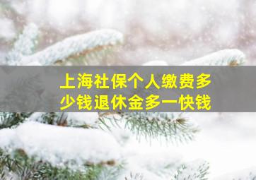 上海社保个人缴费多少钱退休金多一快钱