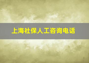 上海社保人工咨询电话