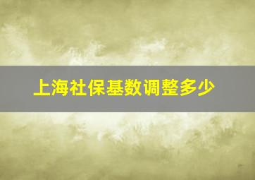 上海社保基数调整多少