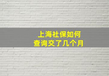 上海社保如何查询交了几个月