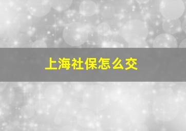 上海社保怎么交