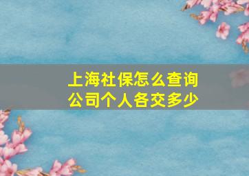 上海社保怎么查询公司个人各交多少