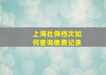 上海社保档次如何查询缴费记录