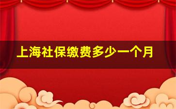 上海社保缴费多少一个月