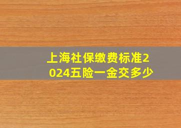 上海社保缴费标准2024五险一金交多少