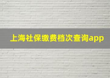 上海社保缴费档次查询app