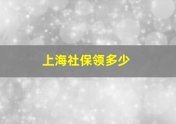 上海社保领多少