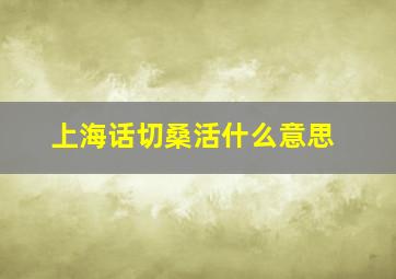 上海话切桑活什么意思