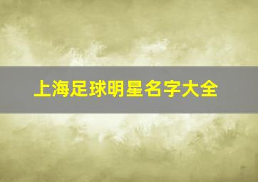 上海足球明星名字大全